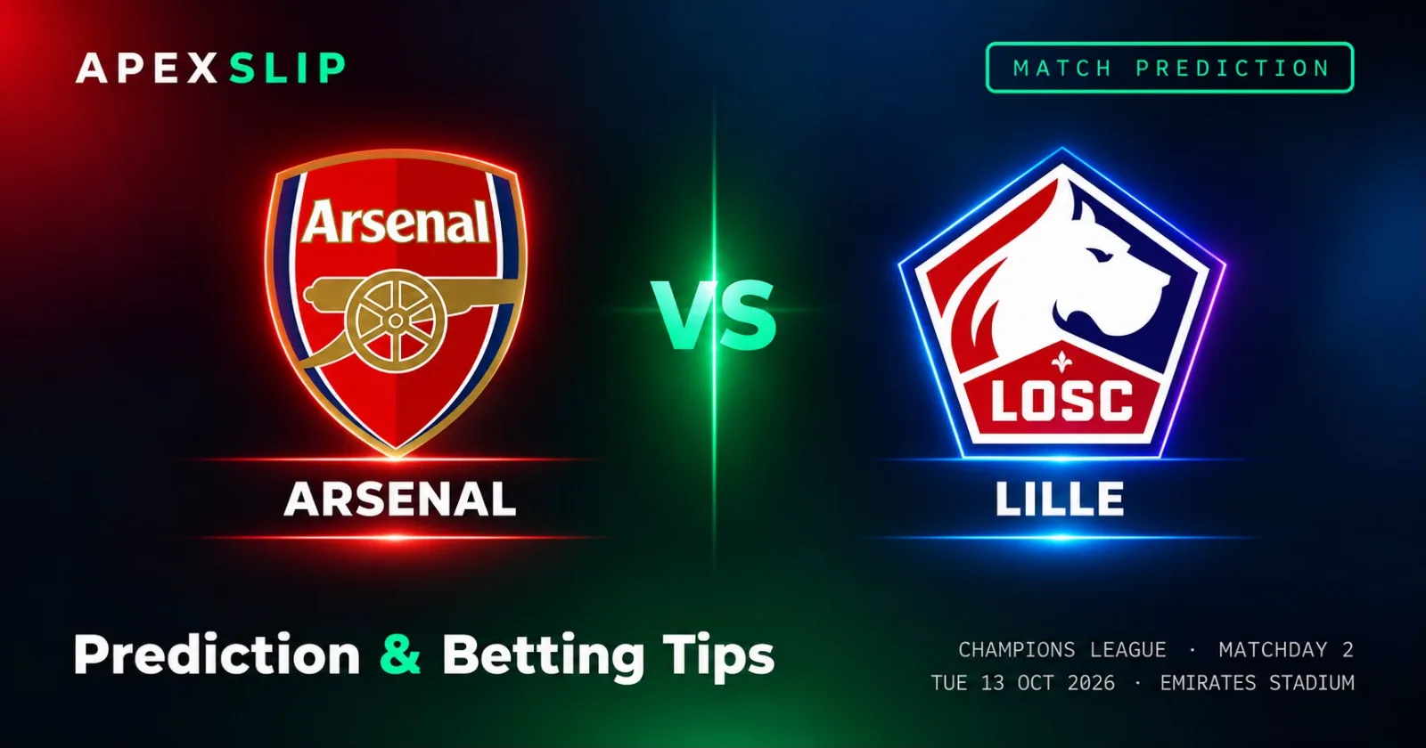 Arsenal vs Lille prediction Champions League cover