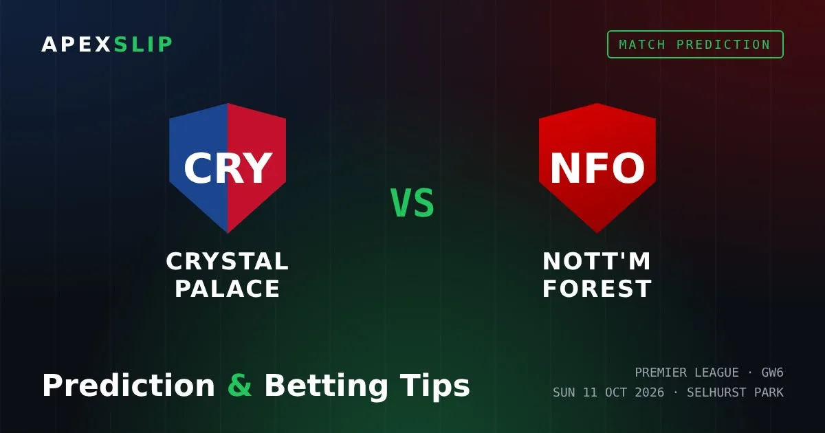 Crystal Palace vs Nottingham Forest Prediction
