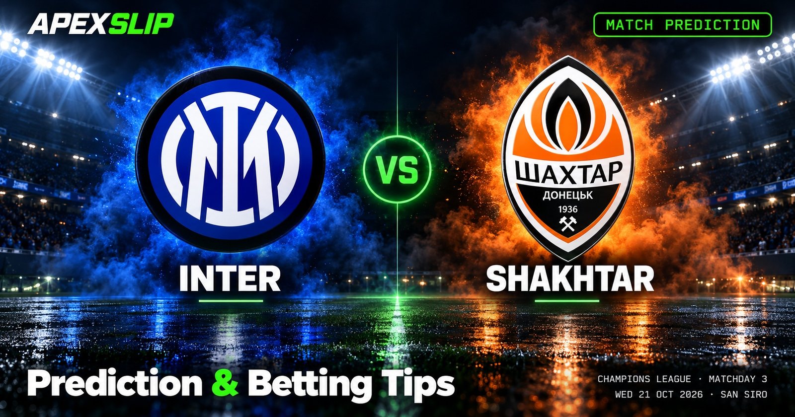 Inter vs Shakhtar prediction cover for the Champions League game at the San Siro